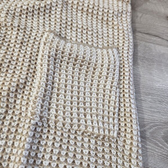 Fortune & Ivy White & Taupe Stripped Long Open Cardigan Women's Size L - Picture 9 of 15